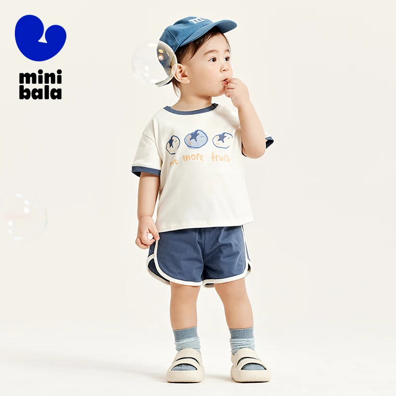 Mini Bala Short Sleeve Set Unisex Children Pure Cotton Sportswear 2024 Summer New Collection