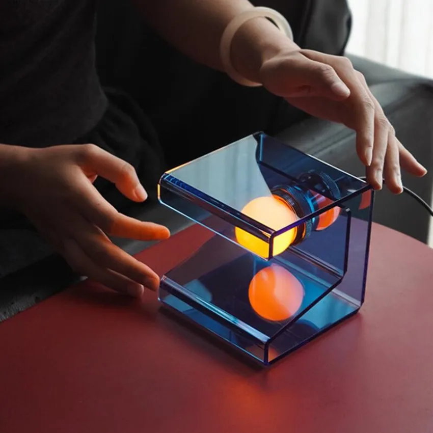 

Modern Acrylic Cube Table Lamp Minimalist LED Bedside Mood Light for Bedroom Living Room Home Decor Ambient Night Light
