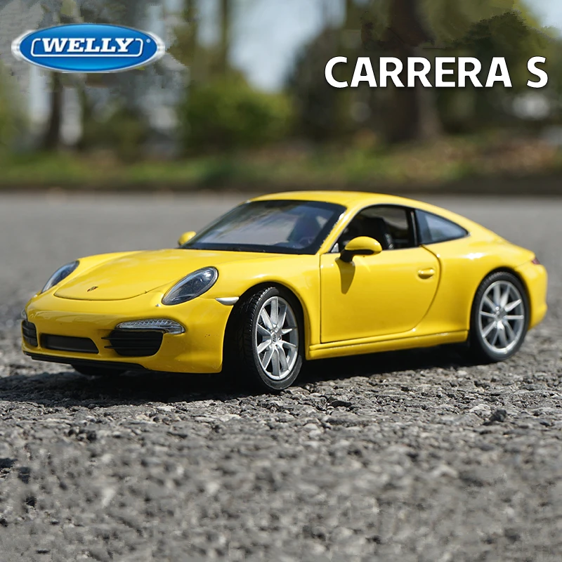 

WELLY 1:24 Porsche 911 Carrera S Coupe Alloy Sports Car Model Diecasts Metal Toy Racing Car Model High Simulation Gift