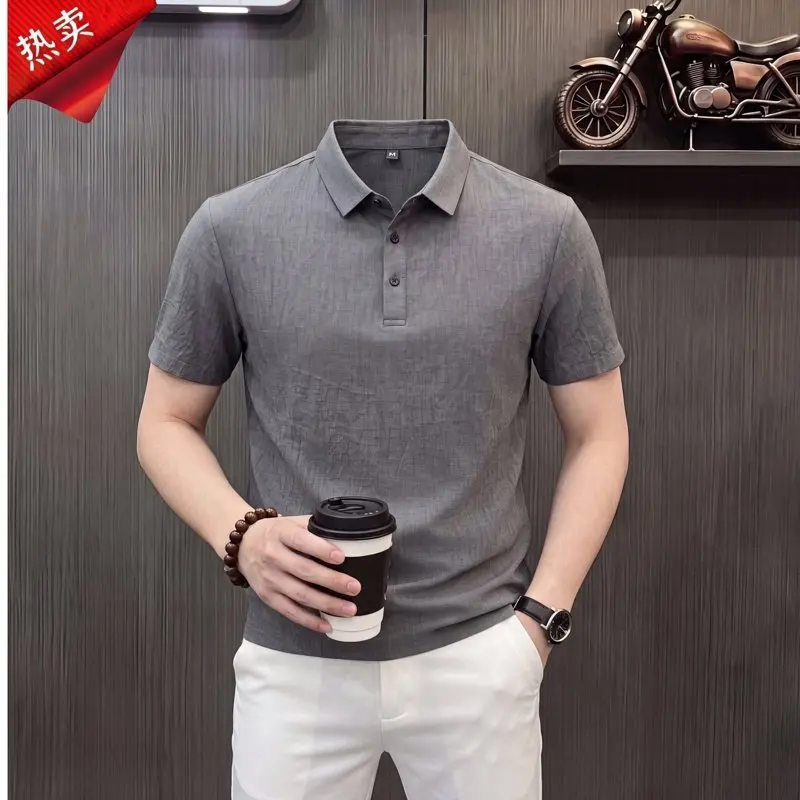 2026 Summer Men's Fashion Casual Short-Sleeved T-Shirt Versatile Top - Polo Shirt — купить у AliExpress WW