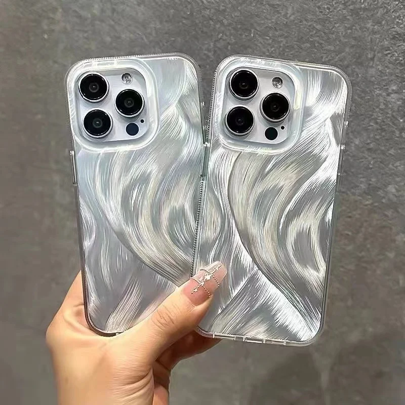 Gradient feather iPhone 15 Pro Max phone case Apple 14 Plus luxury 13/12 full coverage 11/X.