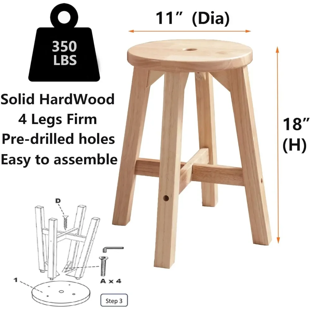 Круглые табуреты из массива дерева