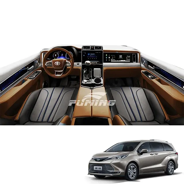 Upgrade and installation of dual high-definition large screen and interior coverage of the center console in  Sienna GRANVIA