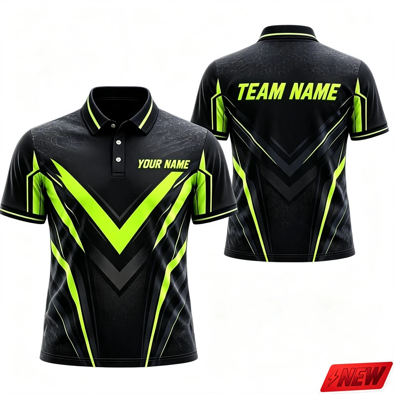 Customized Name 3d Print Geometric Polo Shirt Men Handsome Quick Dry Punk Style Team Jersey Personalized Sports Uniform New Tee