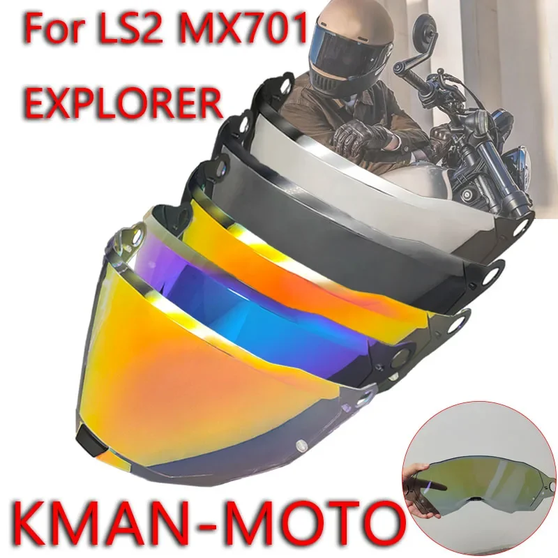 MX701 Visor for LS2 MX701 EXPLORER Motorcycle Helmet Shield Motocross Rally Off-road Moto Casco Lens Uv Cut Sunshield