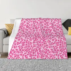 Pink Leopard Print Throw Blanket valentine gift ideas Fashion Sofa Blankets