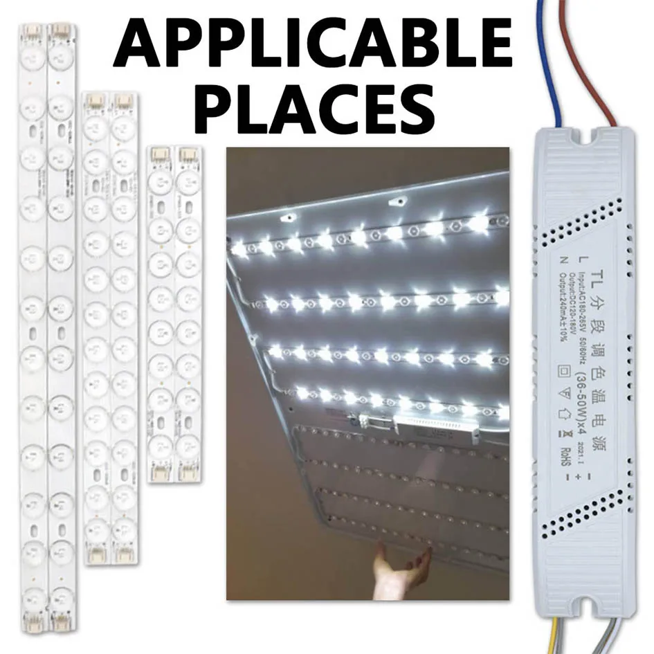 Dreifarbiger LED-Treiber, 24–40 W, 36–50 W, 40–60 W, Netzteil 2835, LED-Röhren-Deckenleuchte, Transformatoren für LED-Balkenleuchte, Deckenleuchte – Detail 5