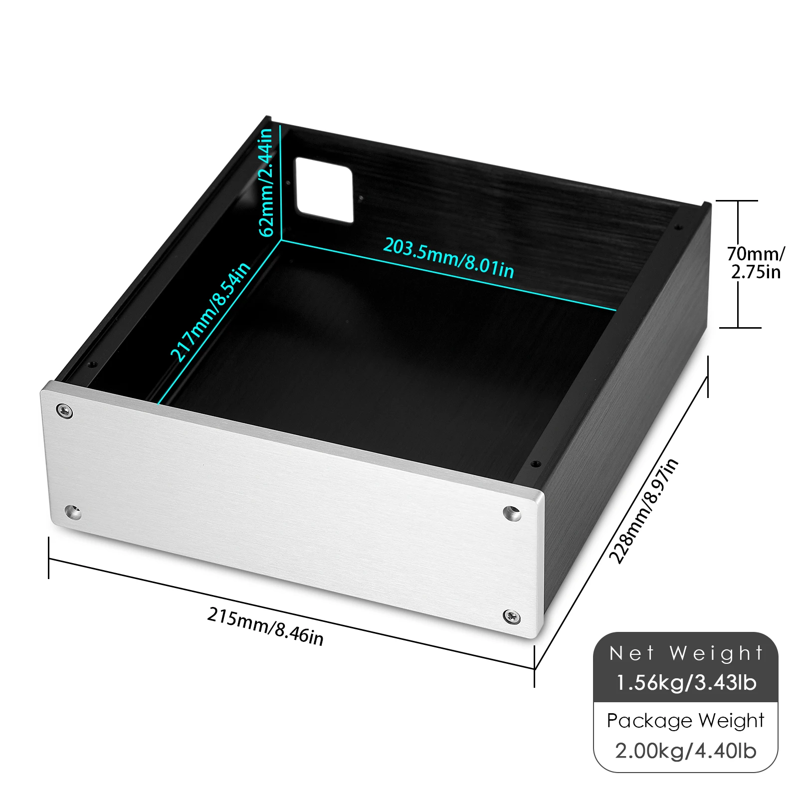 Nobsound Aluminum Chassis for DIY Amplifier Metal Case Headphone Amp Enclosure DAC BOX