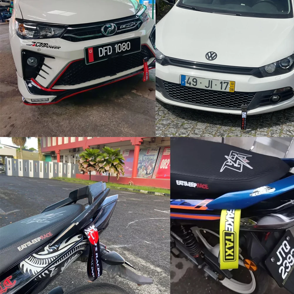 JDM سباق نمط سيارة دراجة نارية قلادة سحب حزام حزام حبل للسحب الشريط مقطورة حبل الوفير سحب حزام الأولي D الملحقات #6