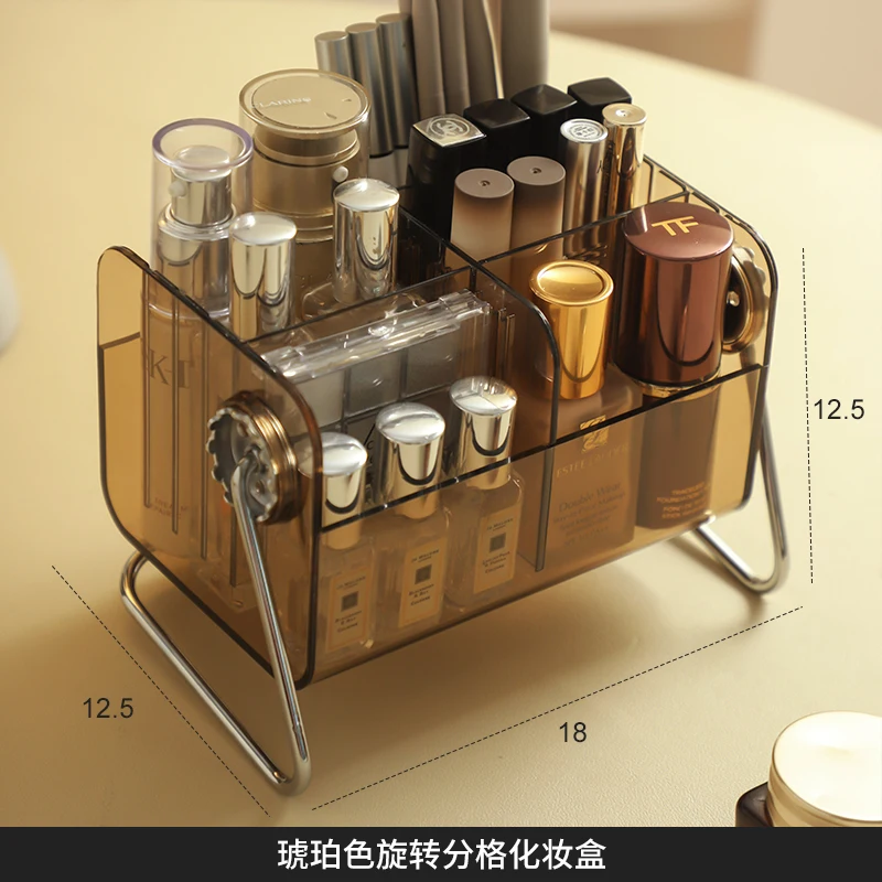 Rotating Cosmetic Storage Box For Perfume Nail Polish Desktop Dressing Table Lipstick Eye Shadow Makeup Brush Tube Storage Rack
