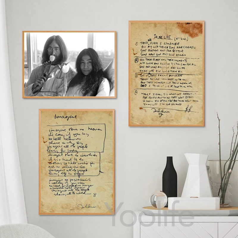 War is Over Print Lennon & Yoko Ono Love Peace Quotes Wall Art Canvas Painting Iconic Art work Poster Home Wall Decor
