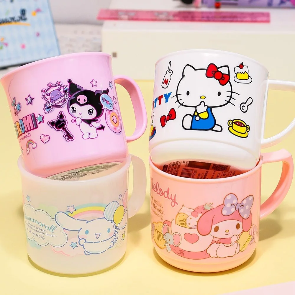 1pc Cute Cinnamoroll Kuromi Melody Cartoons 240ml Drinking Cup with Straw Slot - Durable Vinyl Spill-Proof Lid view 3
