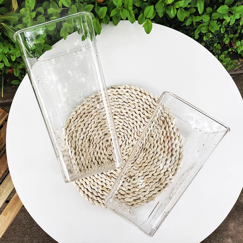 1 Pcs Transparent  Acrylic Vase Plant Vase Nordic Vase Hydroponic Glass Container Flower Table Basin