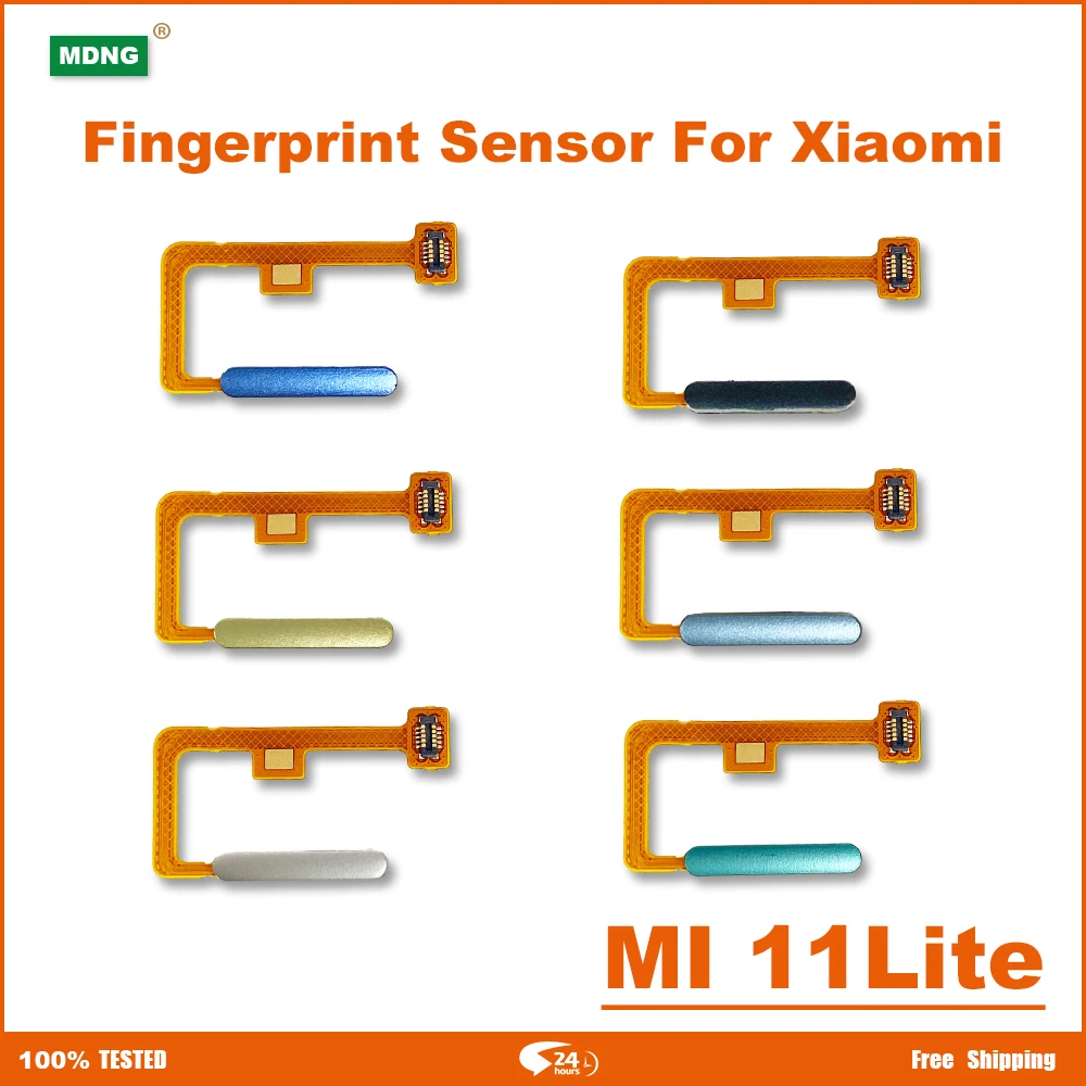 For Xiaomi Mi 11 Lite Power Button Fingerprint Sensor Flex Cable Replacement Repair Parts