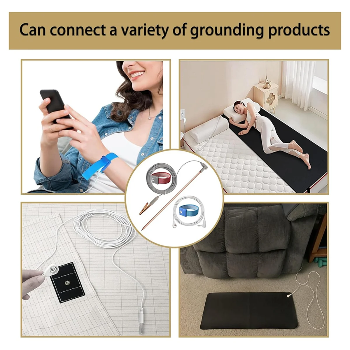 Copper Grounding Rod with 40ft Female Ground Cord,Portable Ground Rod Kit,Great for Grounded Earth Connected Products