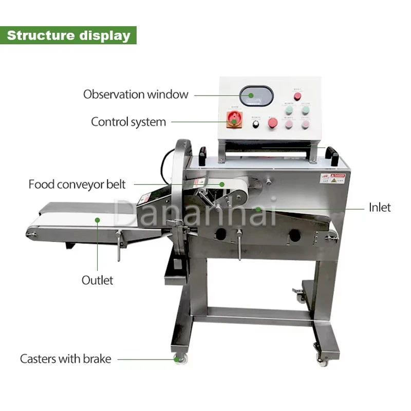 Cooked Meat Slicing Machine Stainless Steel Ham Slicer Industrial Cooked Pork Cutting Gear For Food Processing Workshop