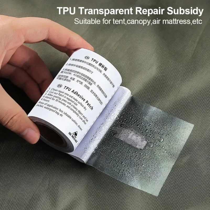 

Tent Repair Tape Kit Waterproof Clear Camping Gear Air Mattress Repair Tape Patch Kit For Outdoor Tarp Boat Covers Sail