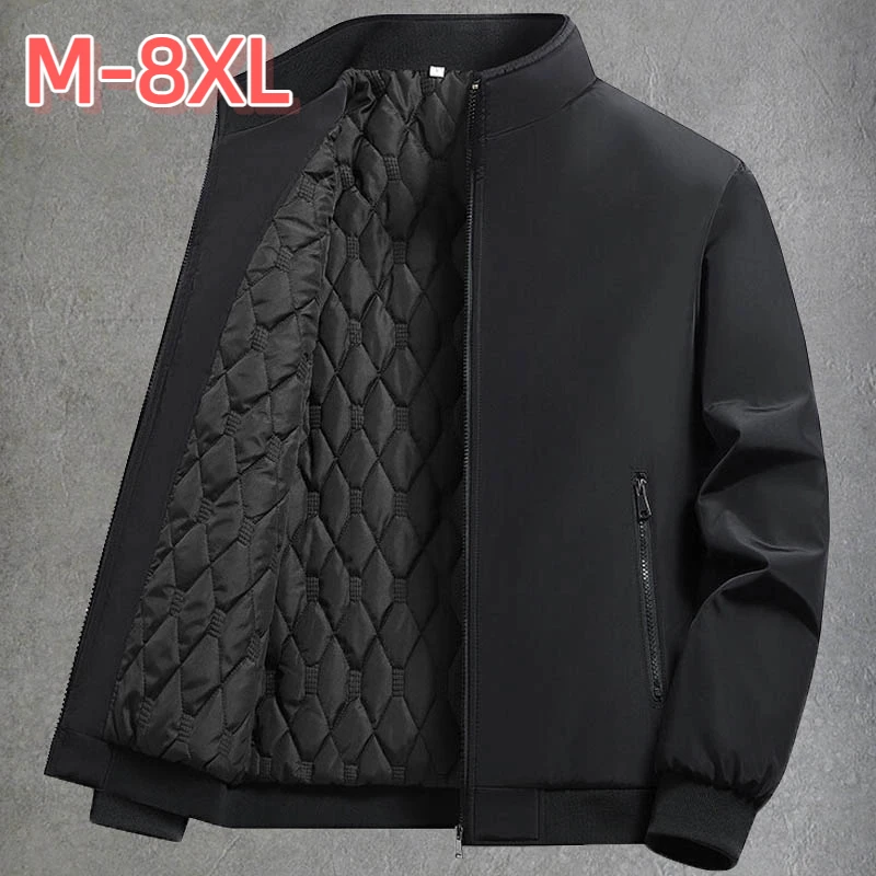 

Plus Size 6XL 7XL 8XL Thicken Warm Varsity Jacket Parkas Men Parkas Overcoats Men Windbreaker Streetwear Winter Fleece Jackets