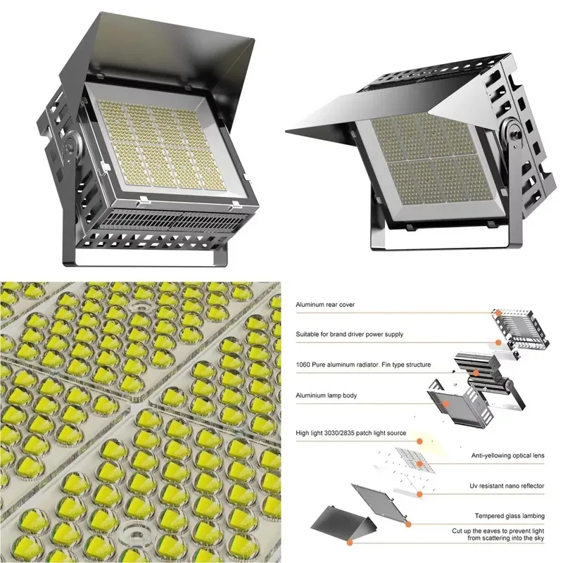 400W LED Stadium Light 140Lm/W 56000LM Outdoor Sports Lighting ETL Certified Anti Glare Design High Efficiency