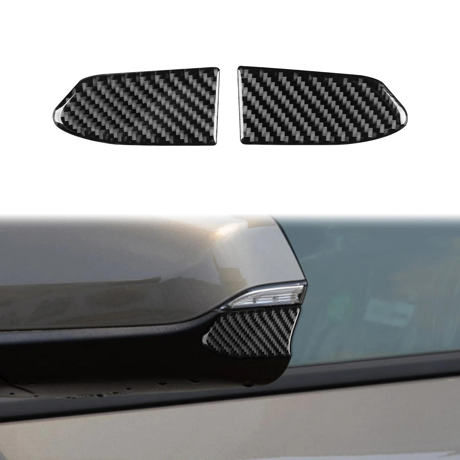 For Chevy Equinox 2017-2023 Car Accessories Carbon Fiber Interior Review Mirror Protector Strip Cover Trim Sticker Modification