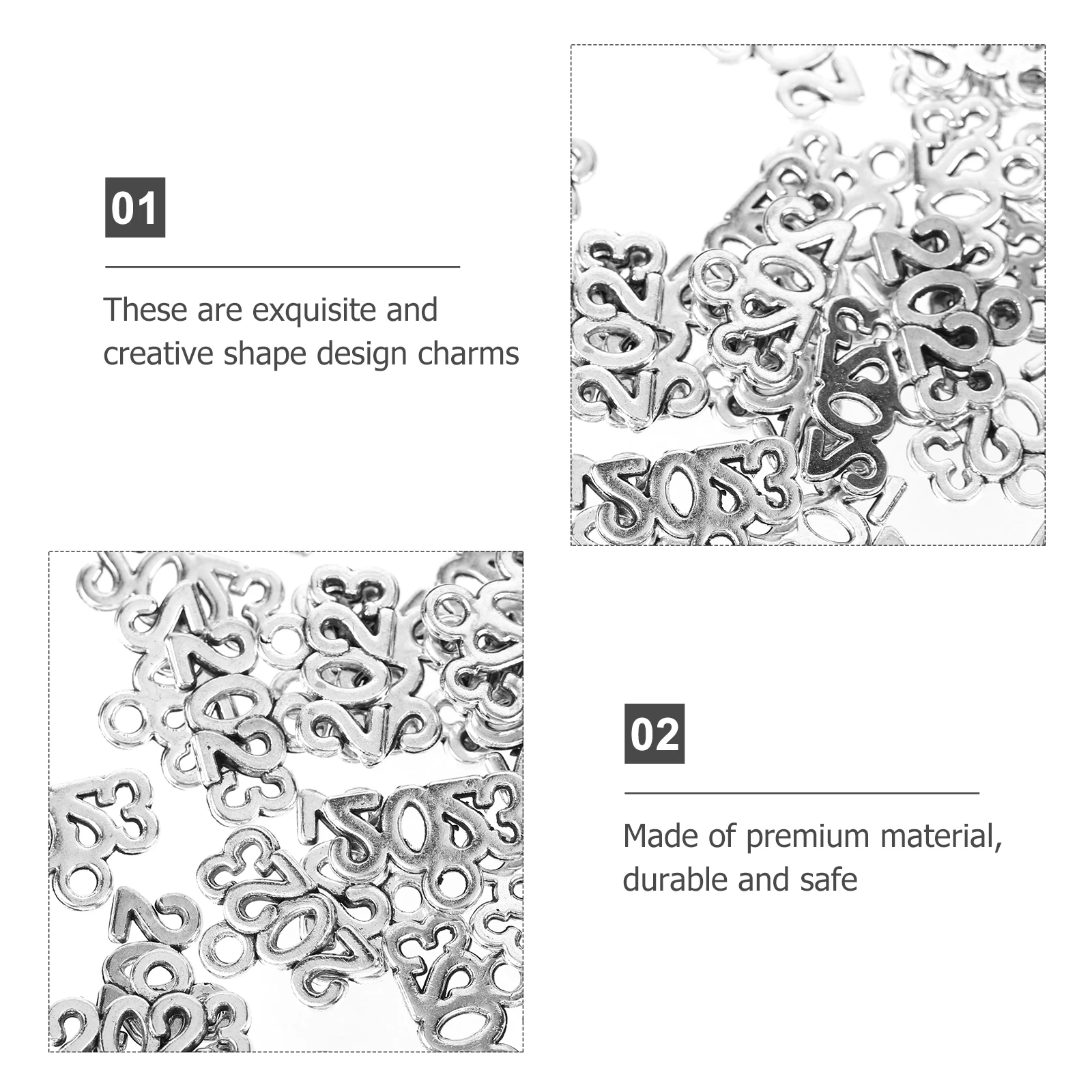 

100pcs Alloy Jewelry Accessories Charms Bulk Pendant for Necklace Bracelet Making New Year Gift DIY Keychain Iron Material