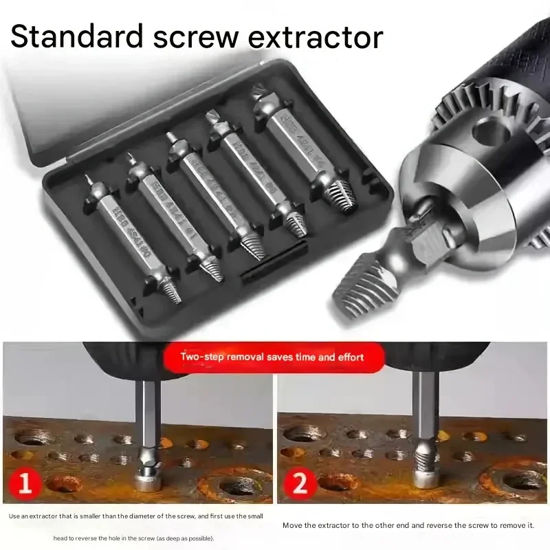 Damaged Broken Screw Extractor Drill Bit Set Stripped Broken Screw Bolt Remover Extractor Easily Take Easy Out Demolition Tools
