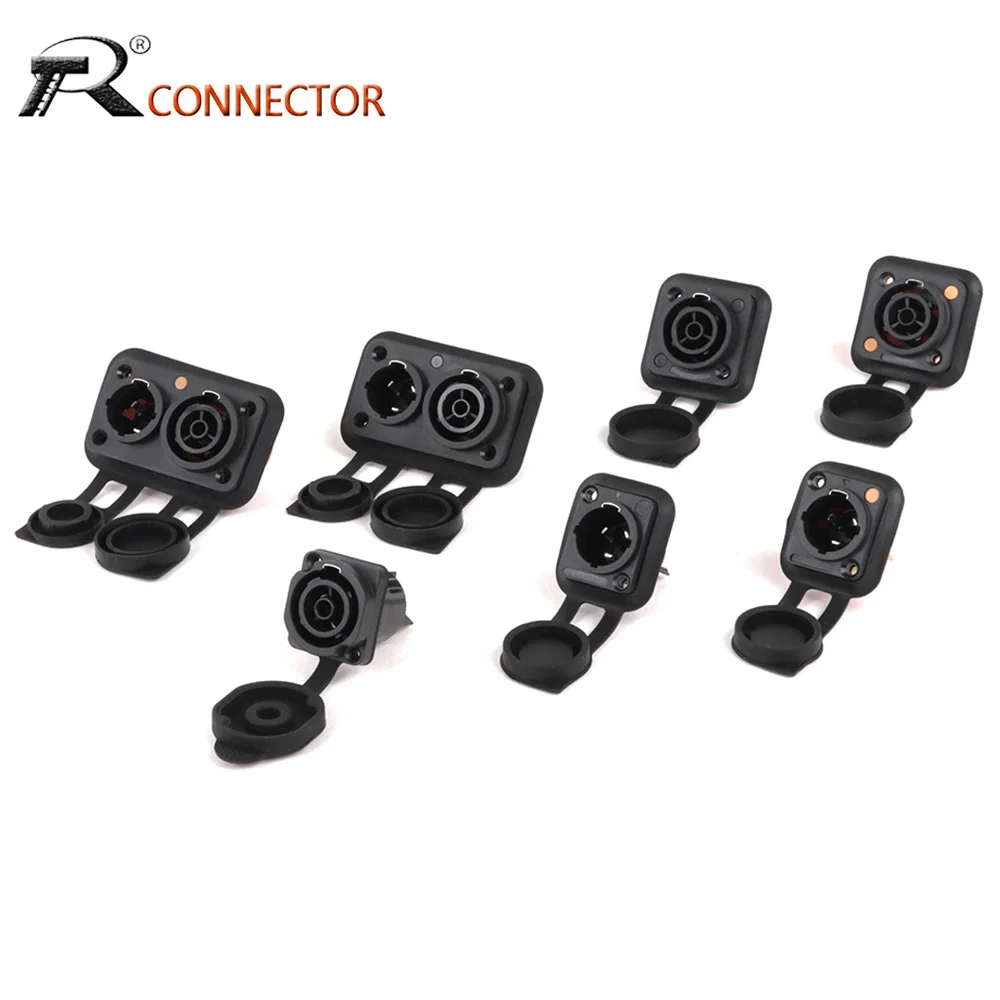 1pc 3Pins Waterproof Powercon Power Female Jack NAC3FX-W Power Female Socket IP65 PowerCon Chassis Connector Orange/Black