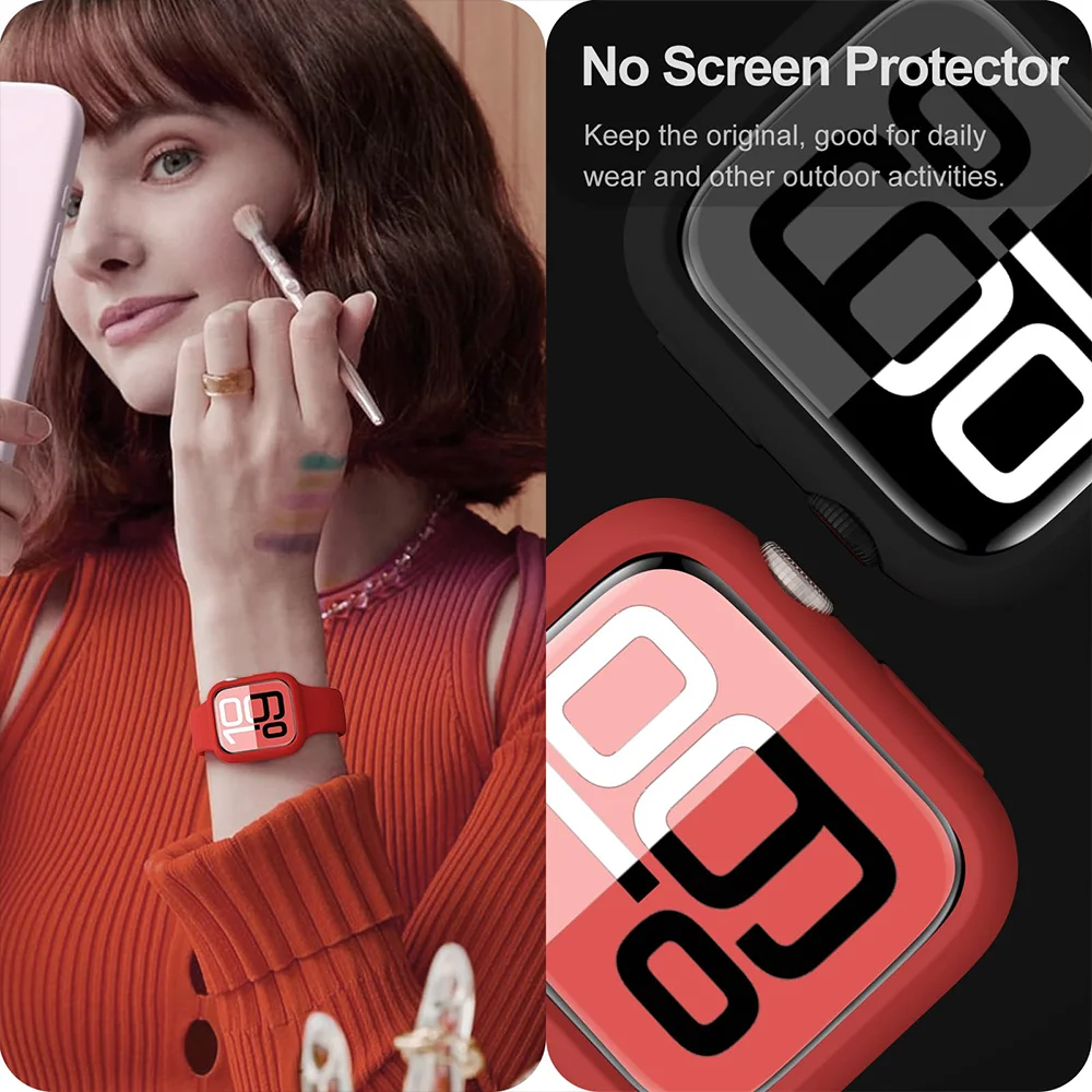 حافظة لساعة أبل 11-10 46 مللي متر 42/40/44/41/45 مللي متر غطاء حماية ممتص الصدمات iwatch سلسلة 9 8 7 6 5 4 SE 3 ملحقات سيليكون ناعمة #6