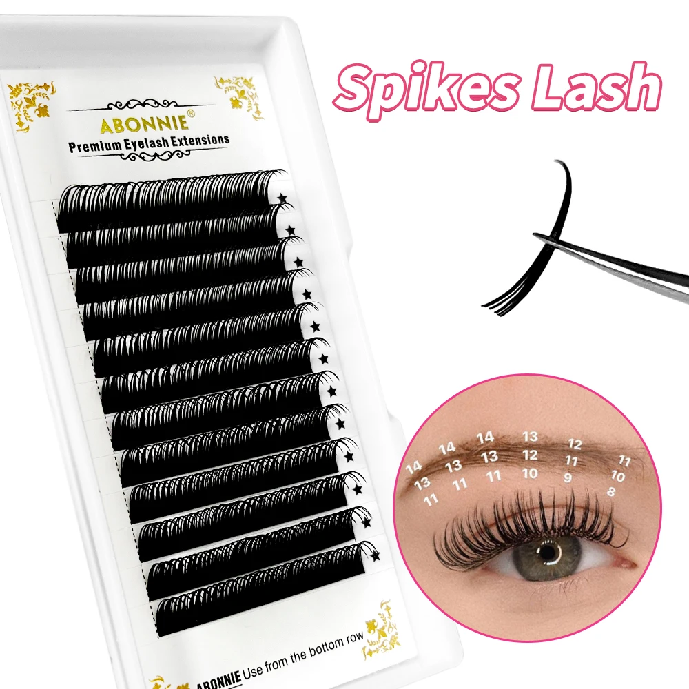 Abonnie Wet Lashes Cosplay extension ciglia 0.07mm visone Spikes ciglia Manga Wispy Premade russo A forma di ciglia naturali