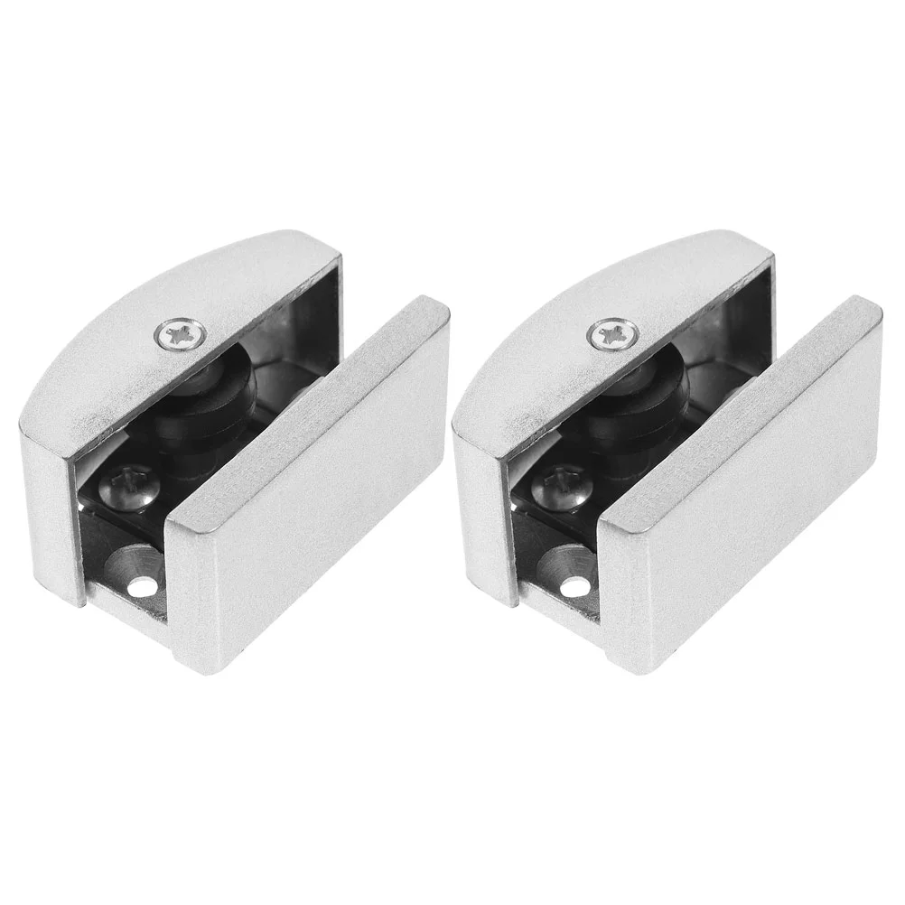 2 Pcs Aluminum Alloy Door Guides Anti Swing Sliding Door Parts Glass Door Accessories Bottom Mount Guide Track Shower Door