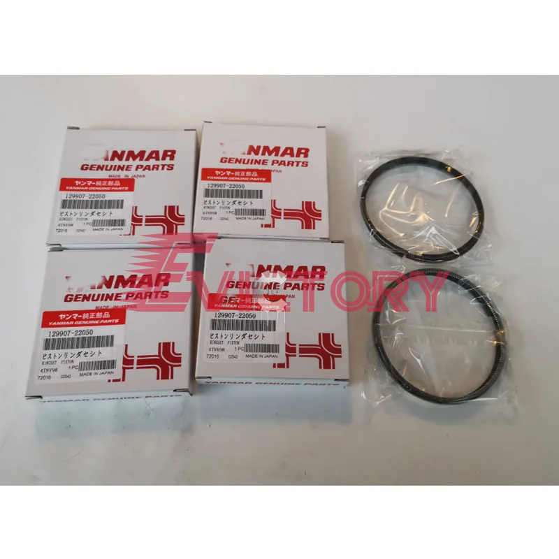 For YANMAR 4TNE106E 4TNE106T 4TNE106-T piston ring full gasket kit engine bearing rebuild kit