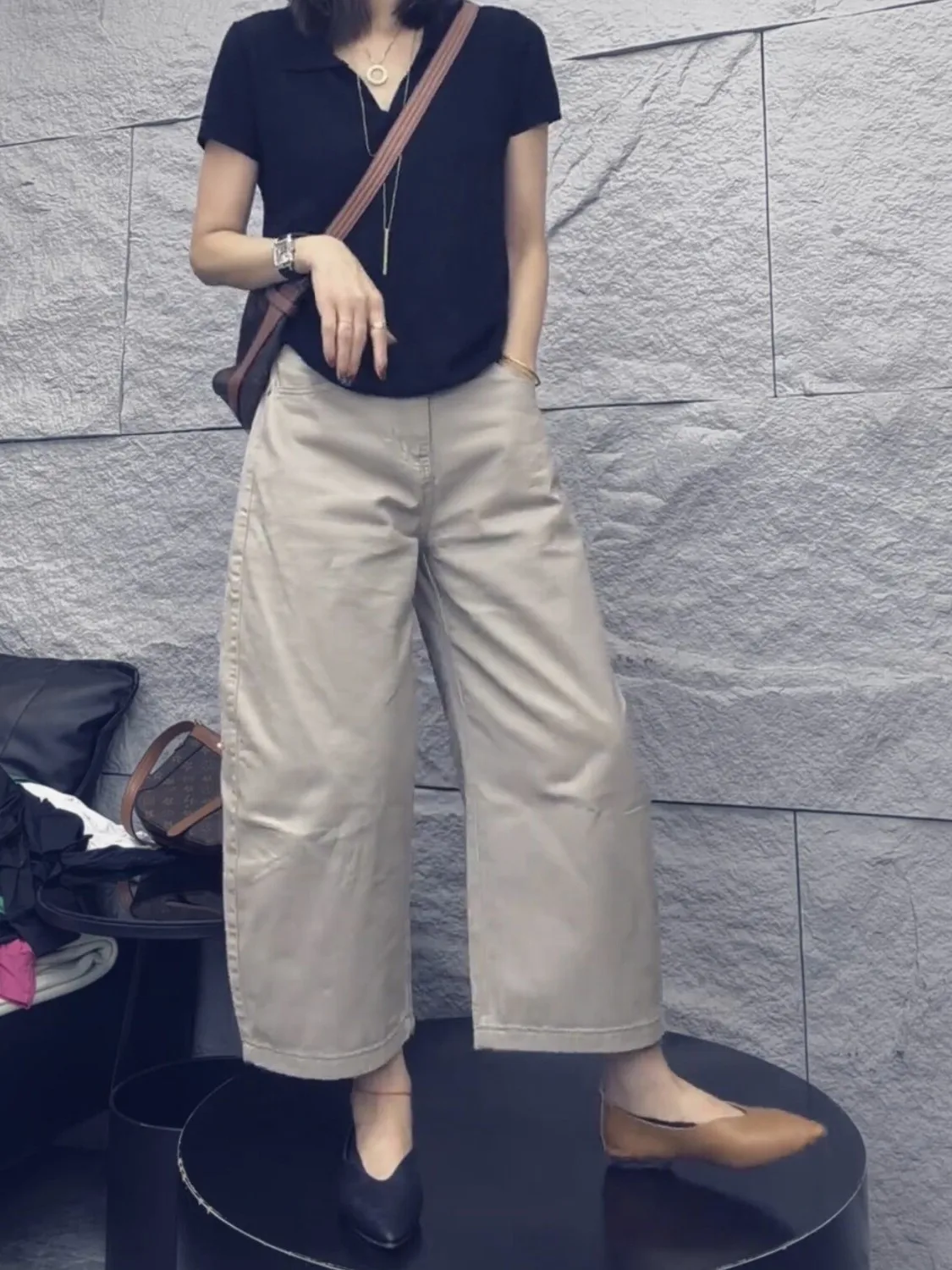 Summer Thin Wide Leg Jeans High Waist Straight Cut Casual Pants for Women Meat Concealing Slimming Nine Points Street Style