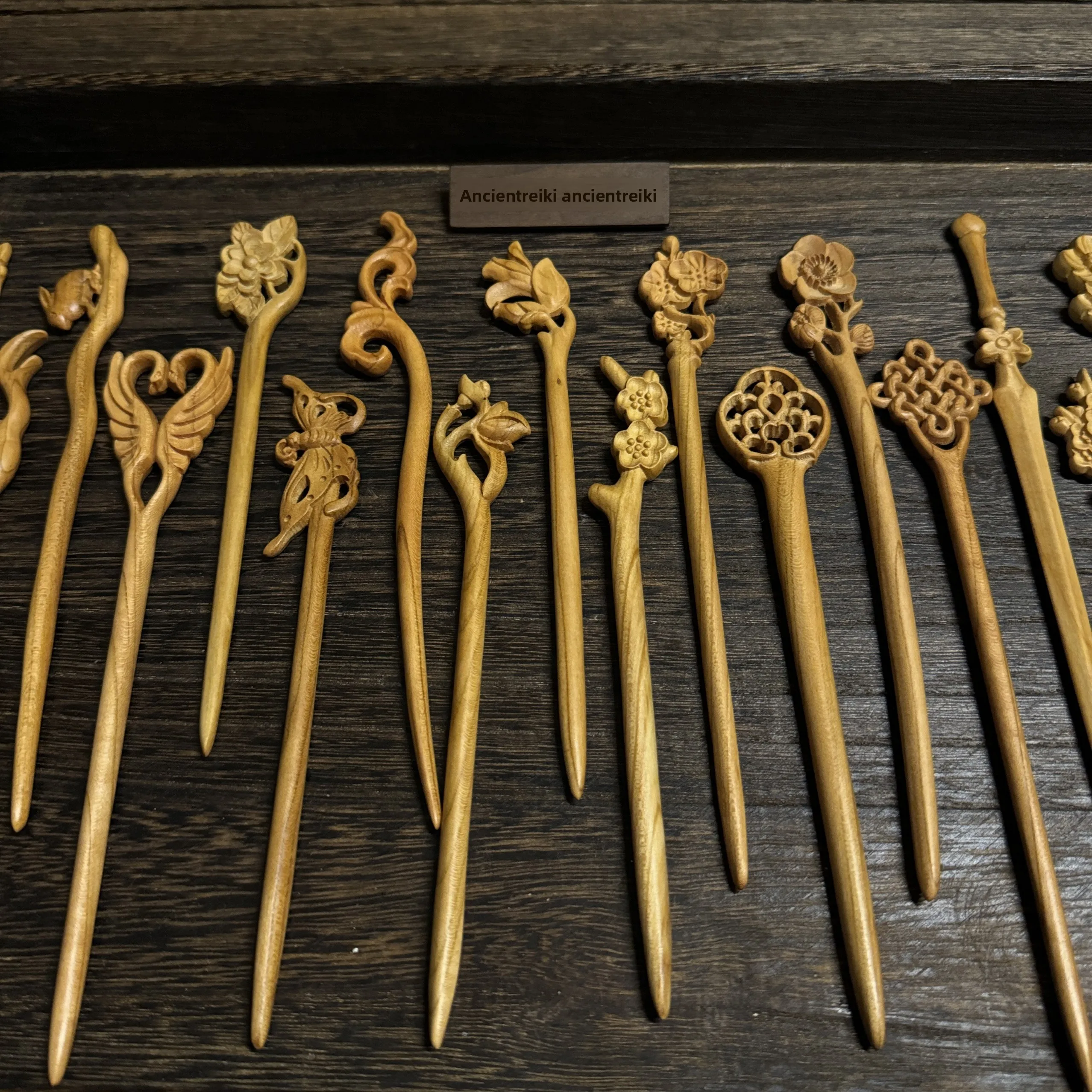 Jepit Rambut Kayu Persik Antik Aksesori Rambut Kayu Desain Tenang Tanpa Merek Asli Perhiasan Sle Faion