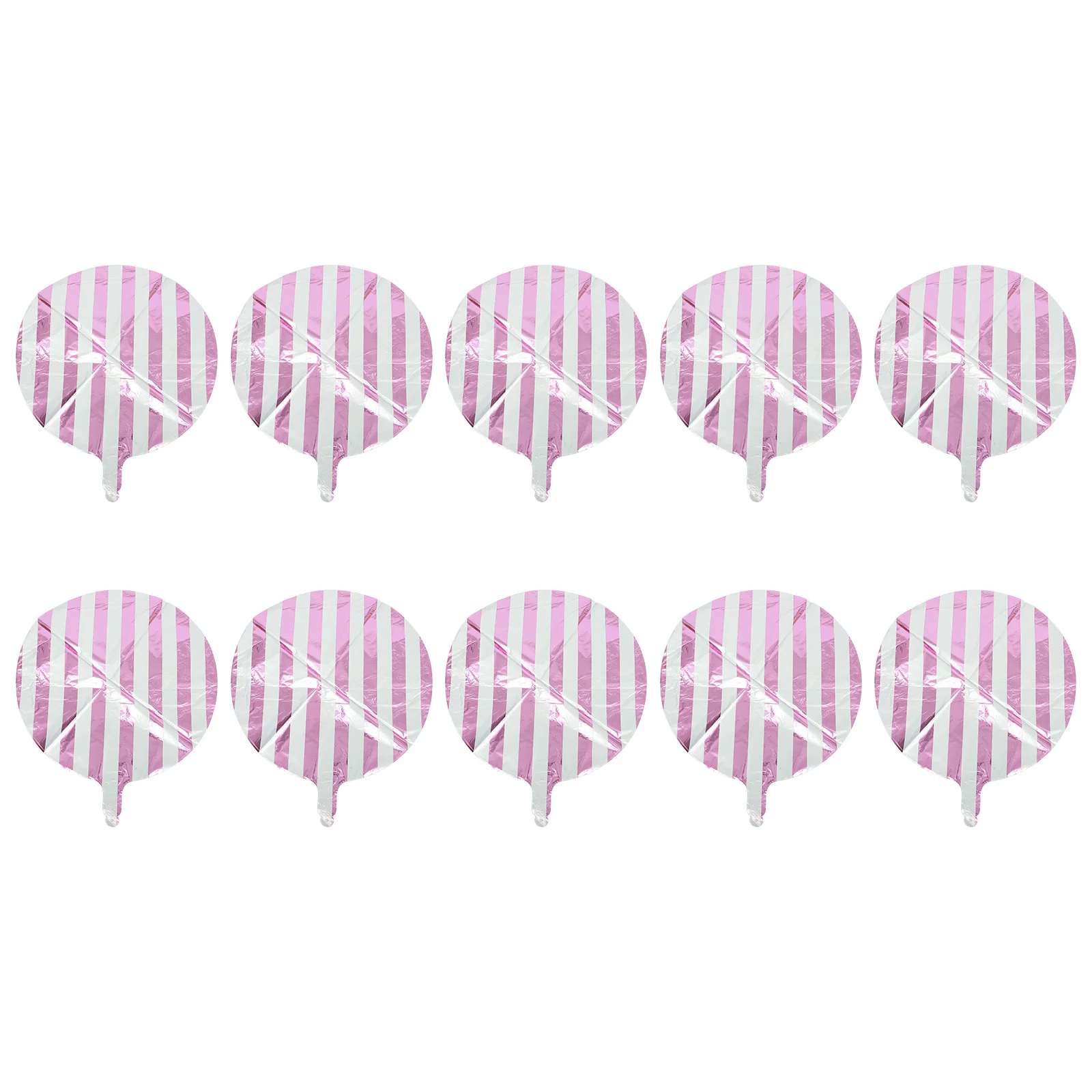 

10Pcs Candy Color Striped Balloons Aluminum Film Birthday Party Decor Wear Resistant Fashionable Favors