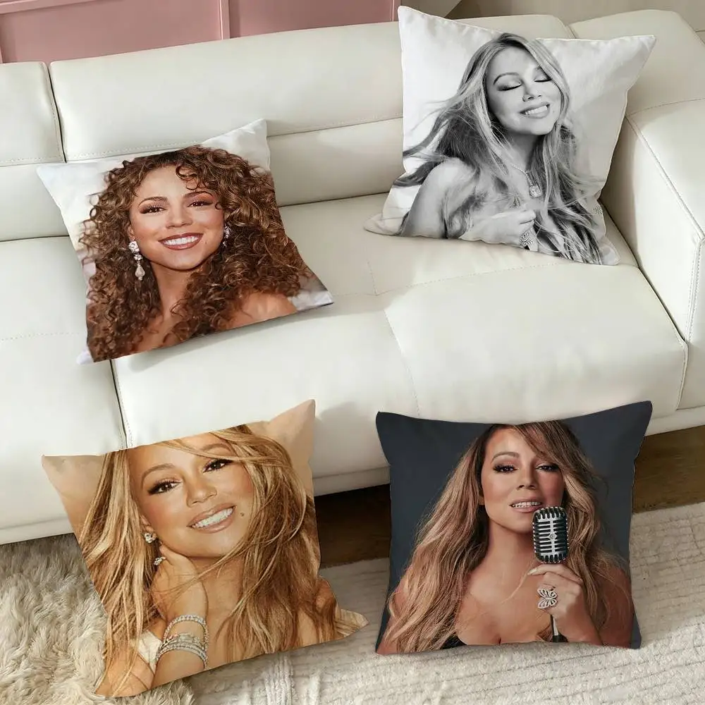 M-Mariah SINGER Carey -yy  Pillow Case Square Double-Sided Sofa Cushion Cover Bedroom Bedside Pillow
