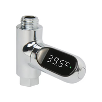 ABRS-Water Shower Thermometer Water Temperature Monitor LED Display Flow Water Self-Generating Home Shower Faucets