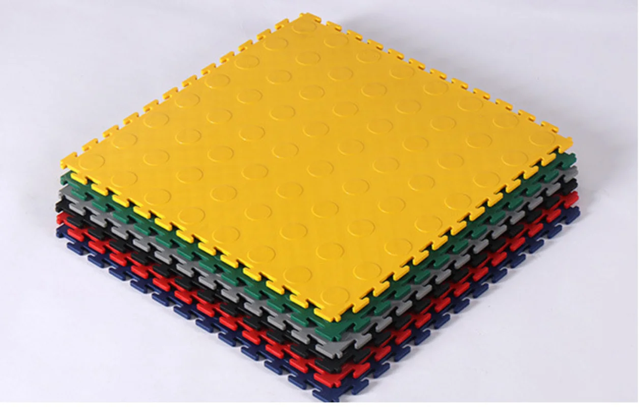 10PCS High Quality 40x40x0.5cm Anti Slip PP Plastic Pvc Tiles Rubber Garage Floor Mat Manufacturer in China