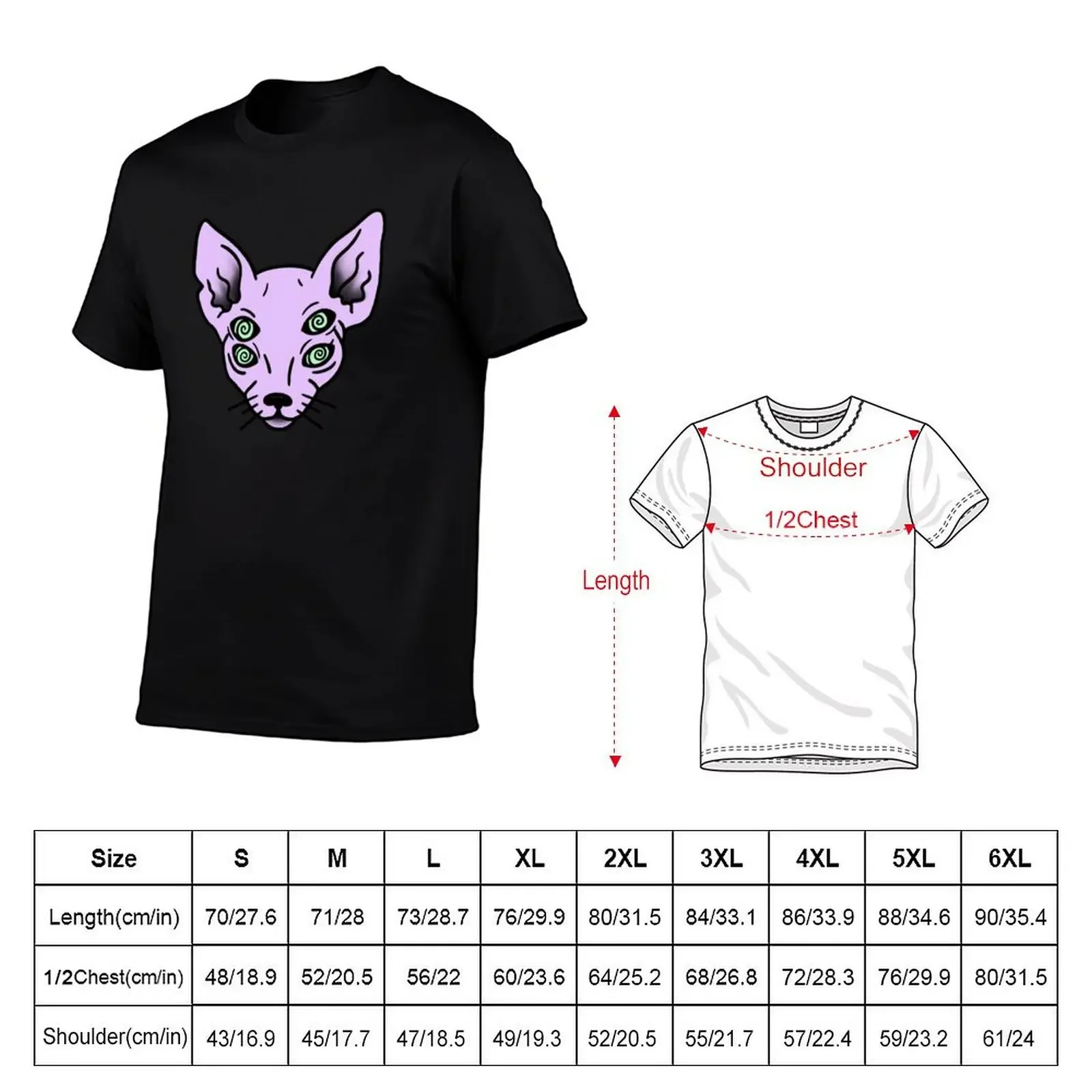 Hypno Cat T-Shirt vintage clothes Short sleeve tee man clothes man t shirt men clothes