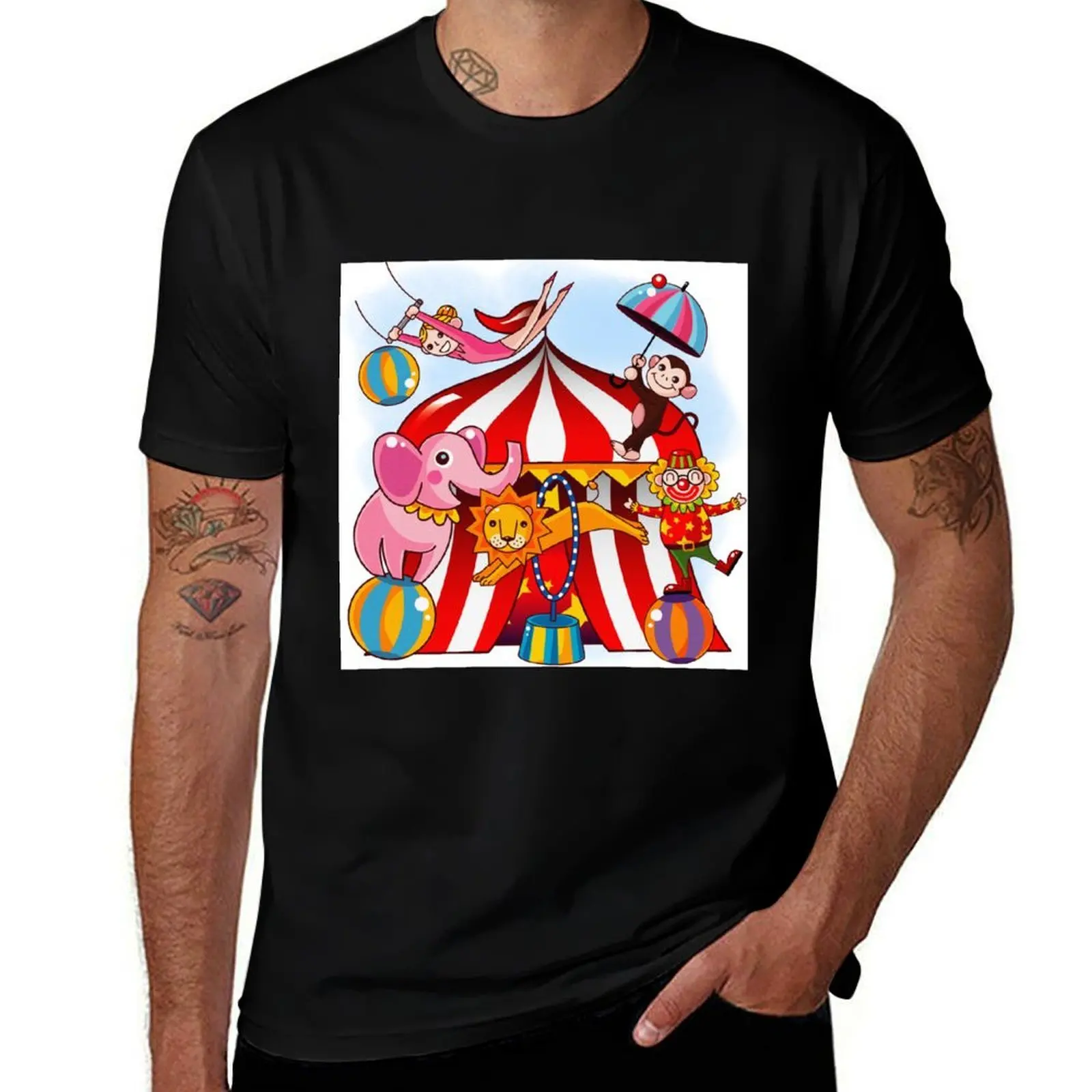 Big Top Circus With Animals T-Shirt Casual Everyday Wear T-Shirt