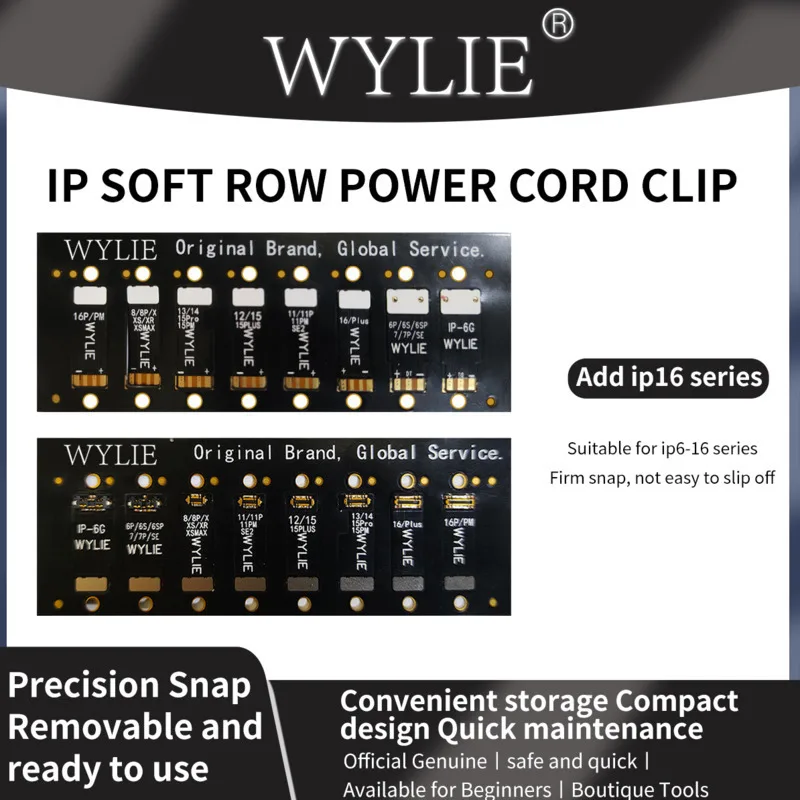 WYLIE for iPhone 6-16Pro Series US Version tool set IP Card Flex Ca‮lb‬e with Built-in  Card Ribbon Cable Layering Card Sticker