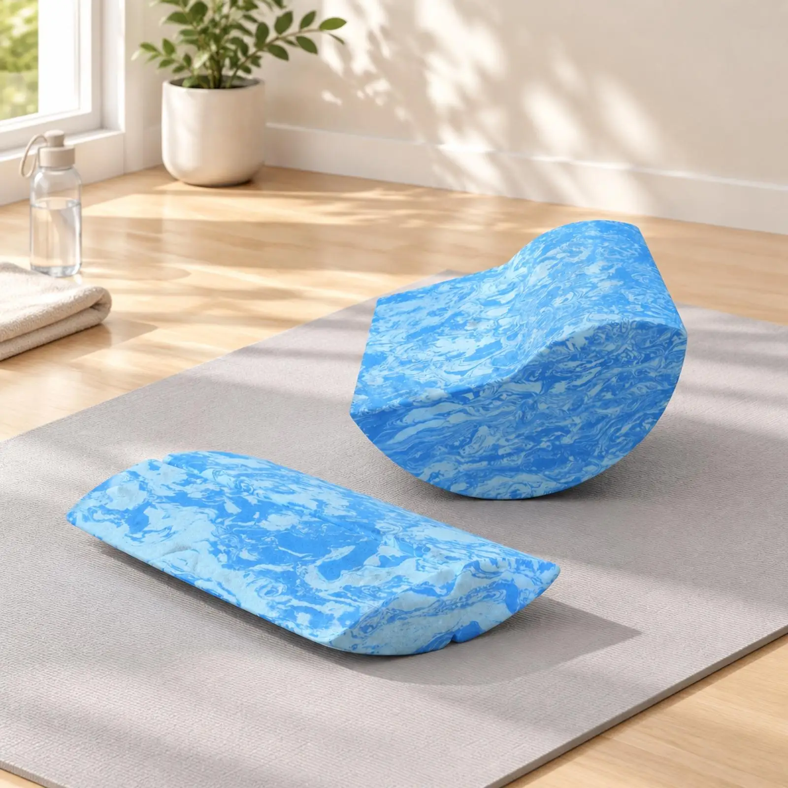2 Pieces EVA Exercise Balance and Stretching Coach Lightweight EVA Balance Coach with Contoured Profile Stability Board view 4