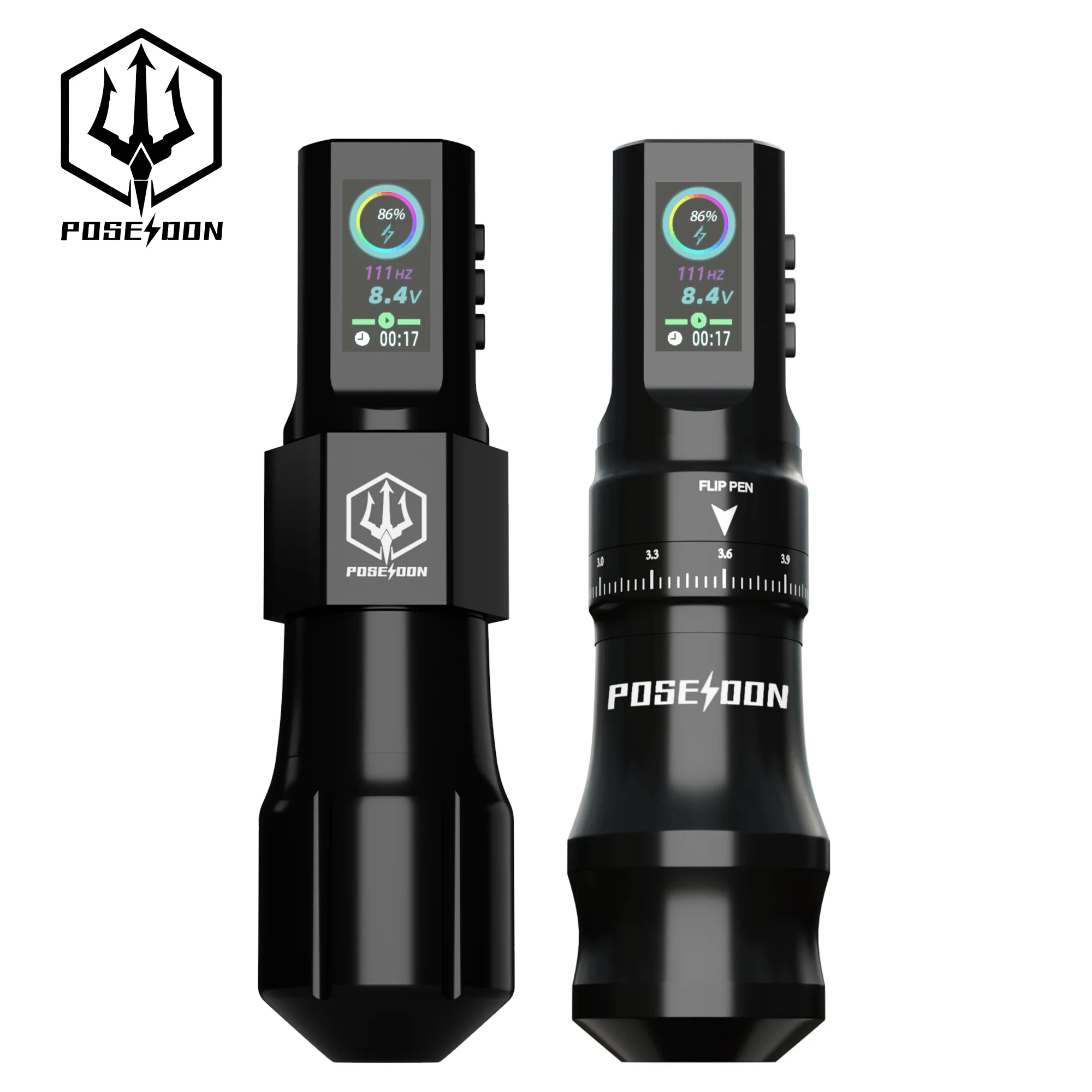 2 Tattoo Machine POSEIDON Wirless Tattoo Pen Hot Sale Professional Tattoo Gun With Powerful Custom Motor For  Tattoo Artist