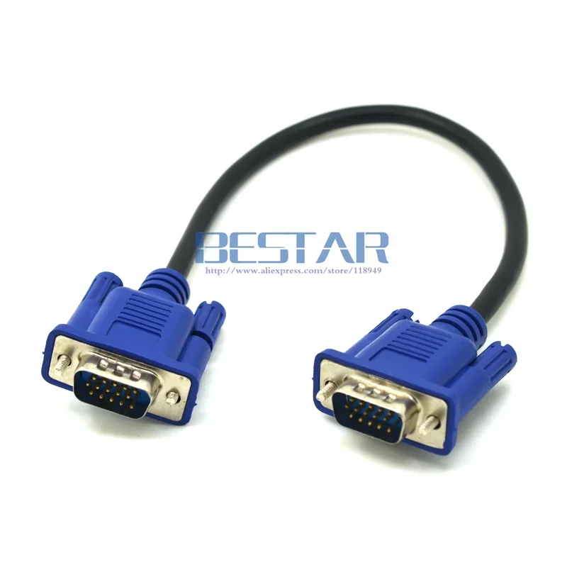 25cm/10 "hd15pin vga d-sub cabo de vídeo curto macho para macho m/m macho para fêmea e fêmea para fêmea para monitor