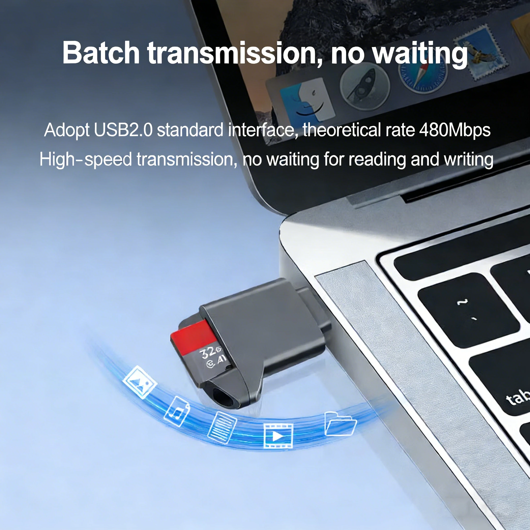 Kebidumei Type-C 2.0 Mini TF Card Reader External High Speed Transfer Memory Type C Reader For Iphone 17 16 Mini TF Card Reader
