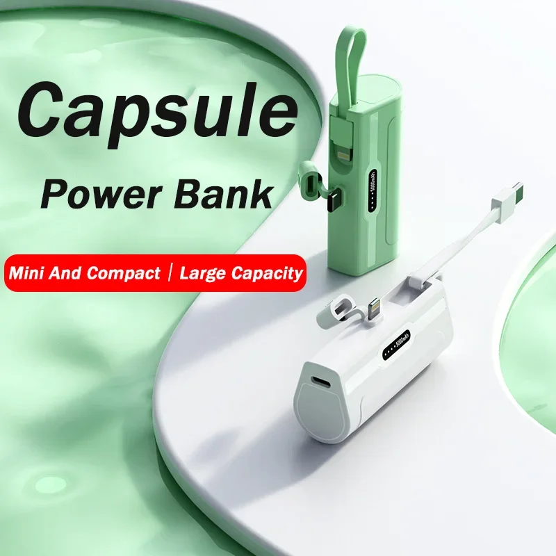 Cápsula portátil do bolso do poder, tesouro de carregamento, fino, Apple, Huawei, Xiaomi, Android, poder de emergência, 10Ah, 10W, 10W