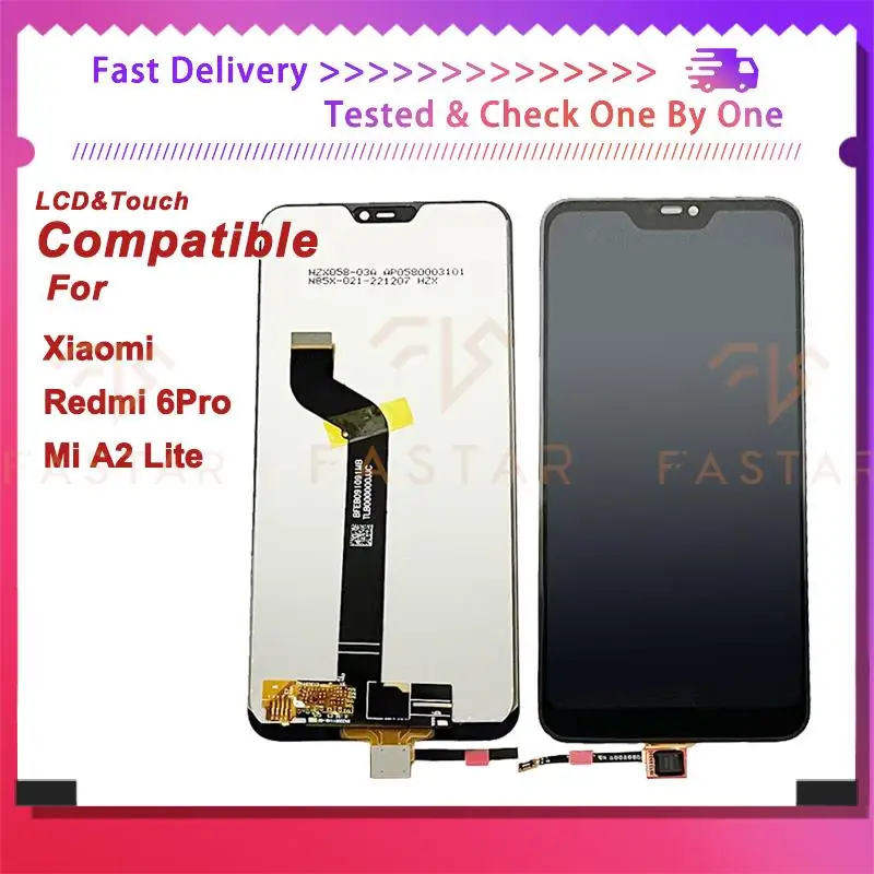 

5.84"Tested For Redmi 6pro Mi A2lite LCD Display Touch Digitizer Assembly Replacement Screen Mi A2 lite Redmi 6 pro lcd