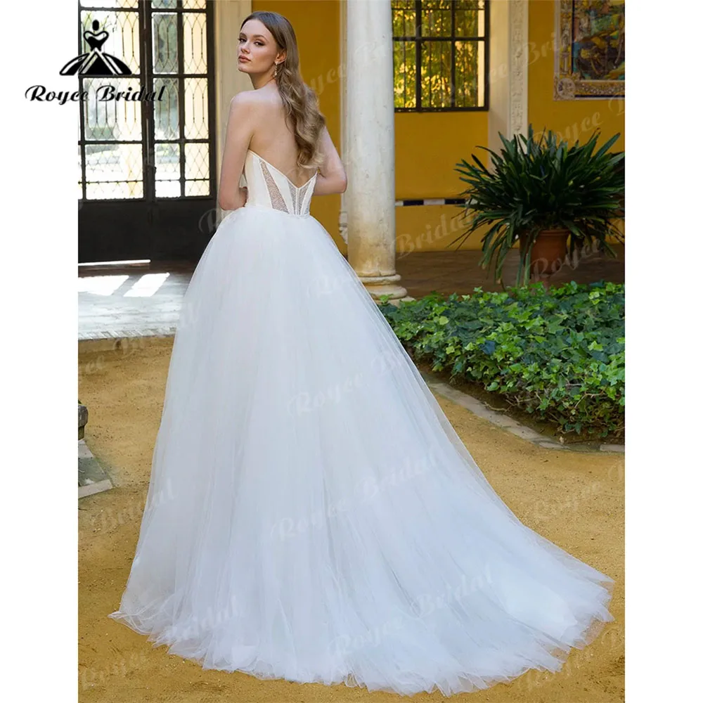 Sweetheart Princess Tulle Wedding Dress 2023 Elegant Bridal Ball Gowns for women Sweep Train Robe De Mariage Off the Shoulder