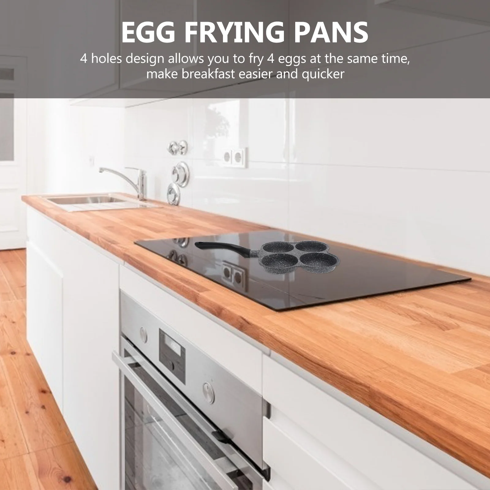 

1Pcs Nonstick Egg Frying Pan Four Hole Omelette Pancake Ham Bacon Breakfast Skillet Kitchen Tool Egg Frying Pans
