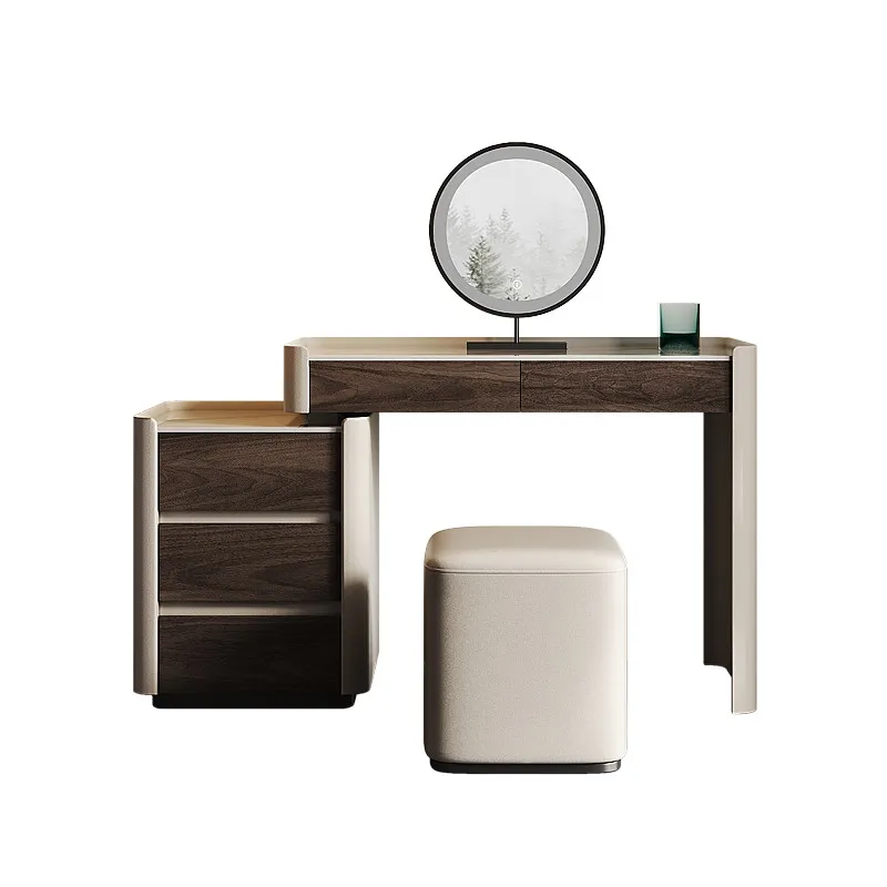 

Modern light luxury high-end retractable dresser small apartment master bedroom bedside table storage cabinet integrated