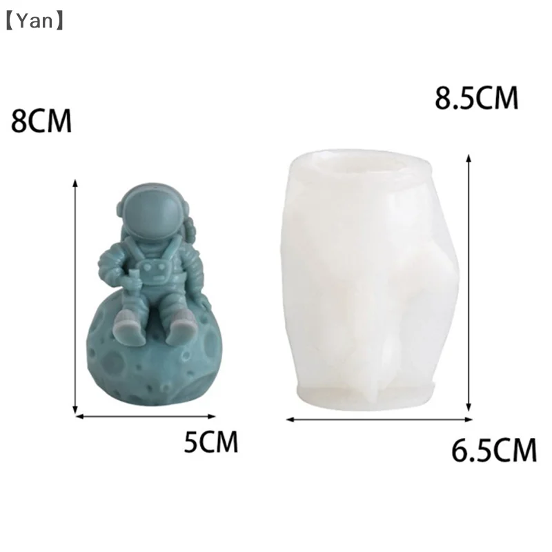 3Dシリコーン宇宙飛行士型,日曜大工の月のキャンドル,石鹸,樹脂,チョコレート,角氷,家の装飾